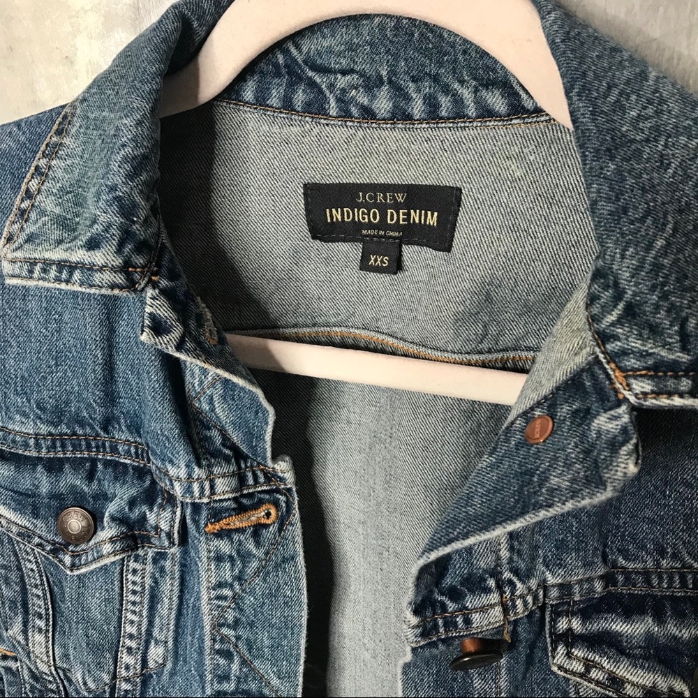 J Crew Indigo Denim Jacket XXS - Picture 3 of 8